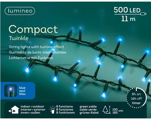 Kerstverlichting LED Compact Twinkle 11m - 500 Lights - Green/Blue - In/Outdoor