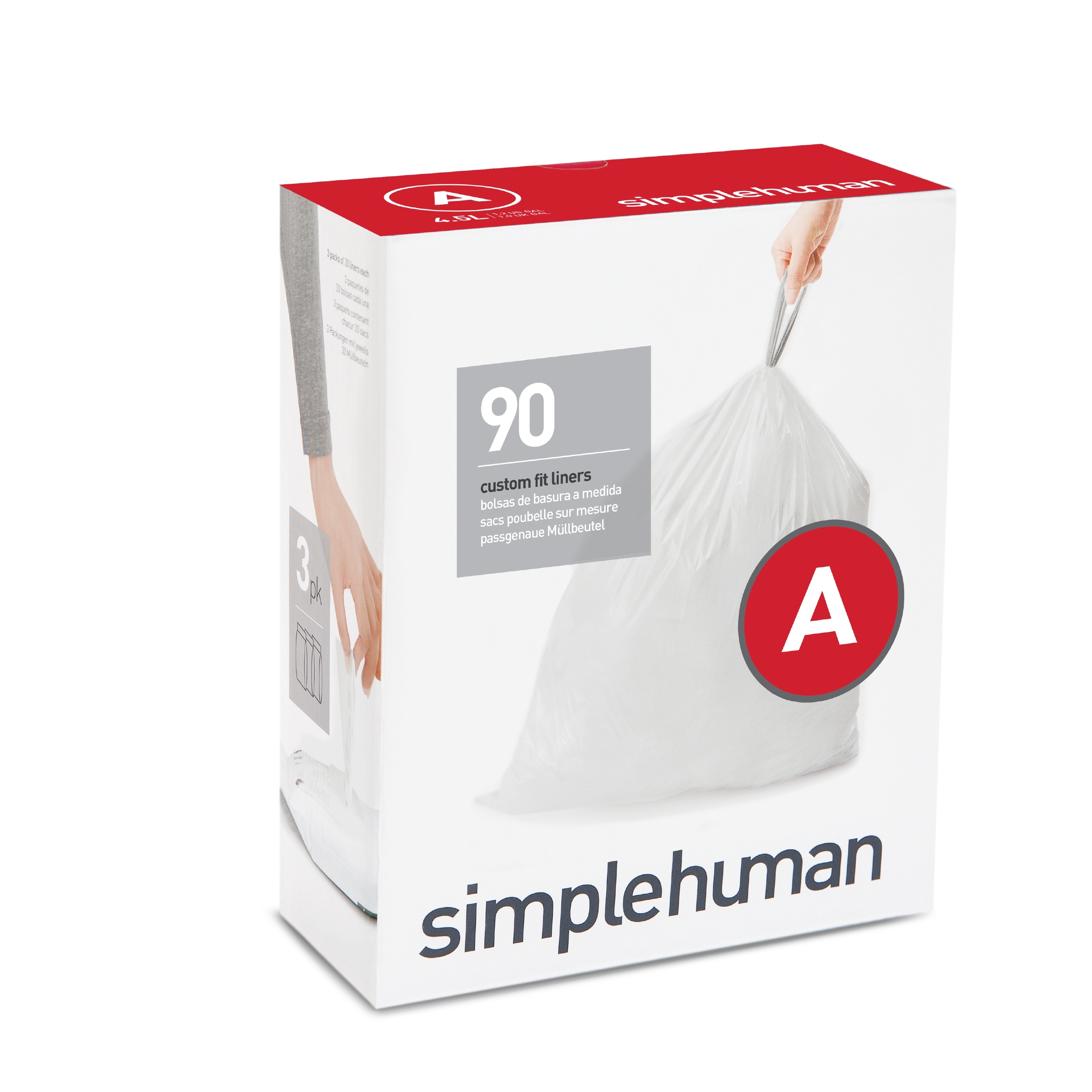 Simple Human Afvalzakken Code A 4.5 l Wit met