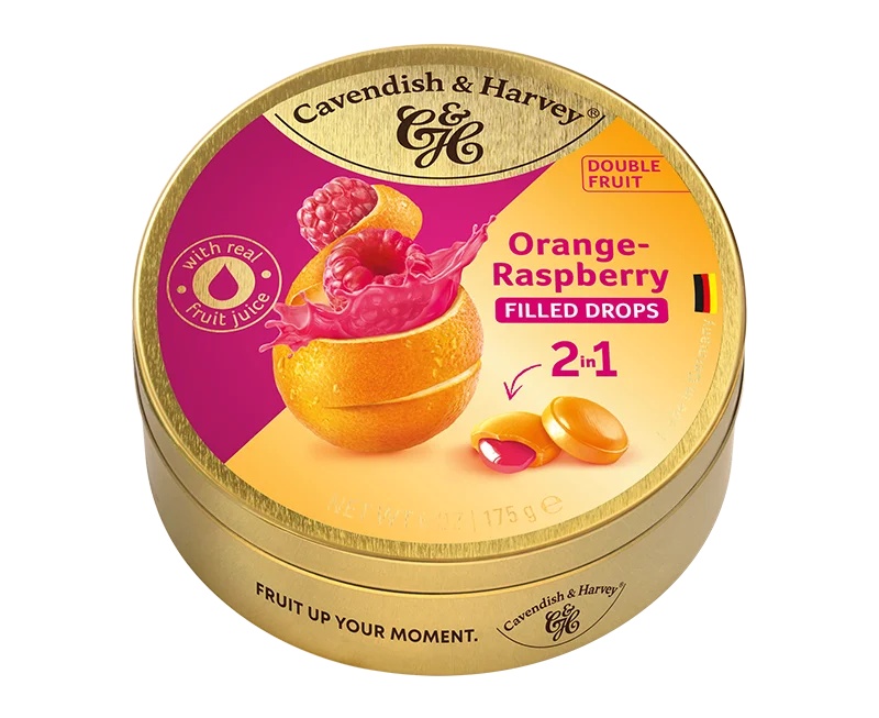 Cavendish & Harvey Double Fruit 175g - Orange with Raspberry Filling