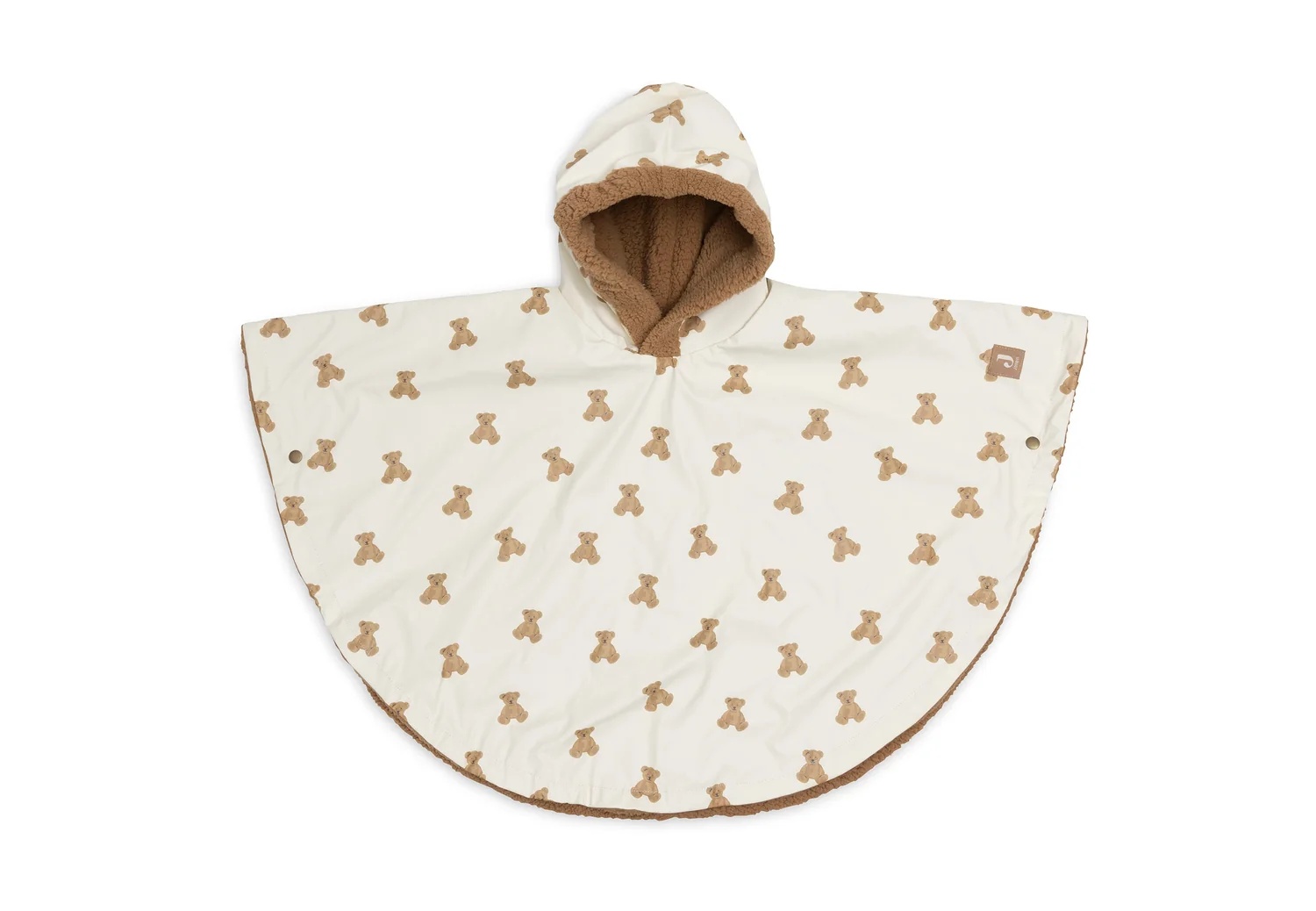 Jollein Poncho Ootdoor Waterrepellent Mini Teddy Bear-Teddy Fleece