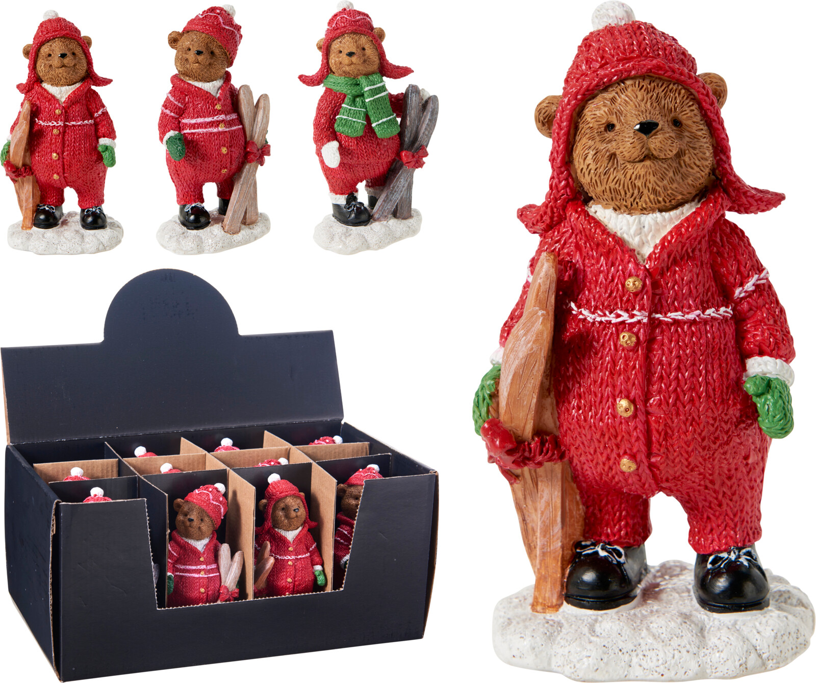 Beer met Ski's 13cm - assorti - prijs per stuk