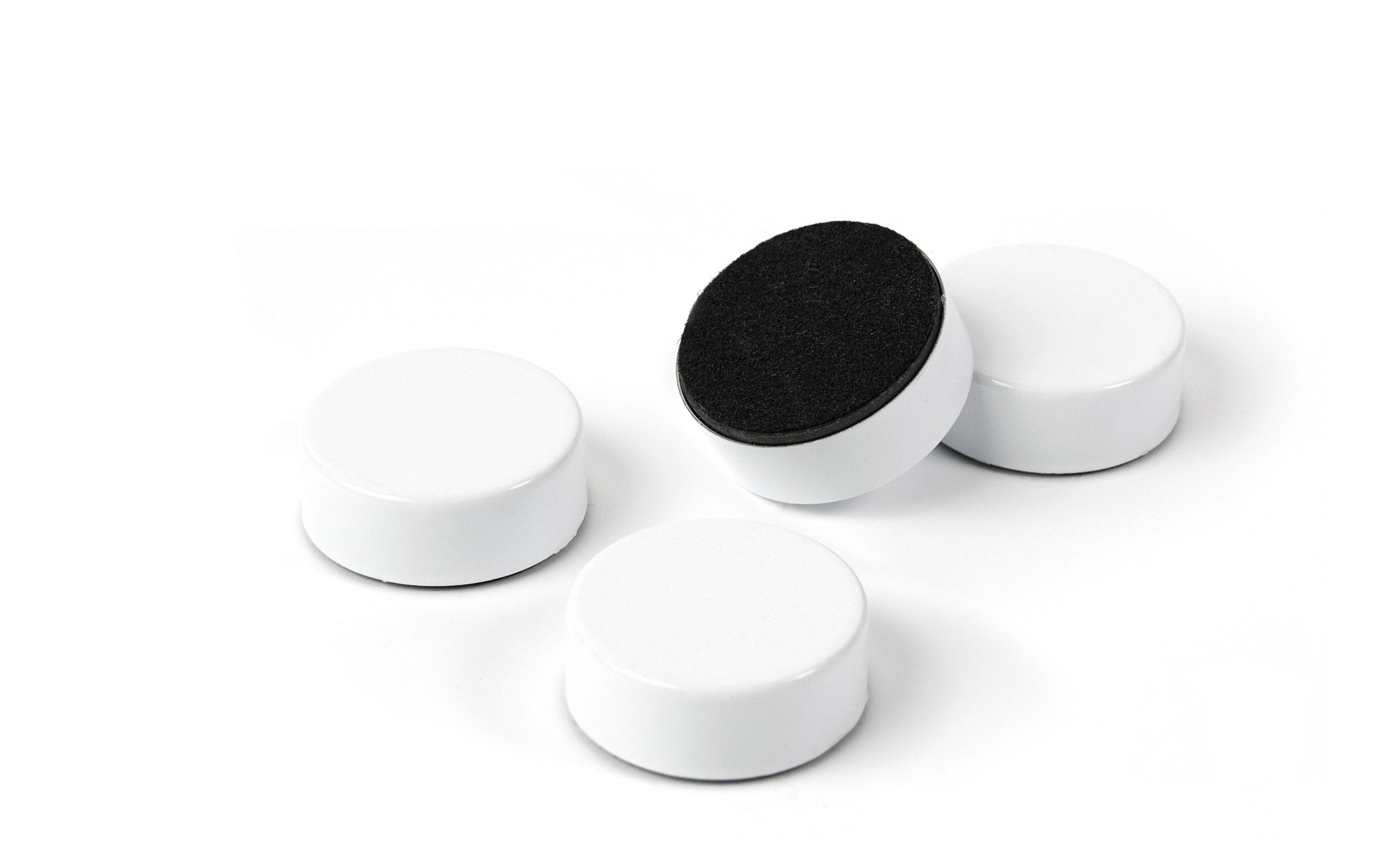 Trendform Magneten Disk Wit 2.5x0.9 cm set 4 stuks