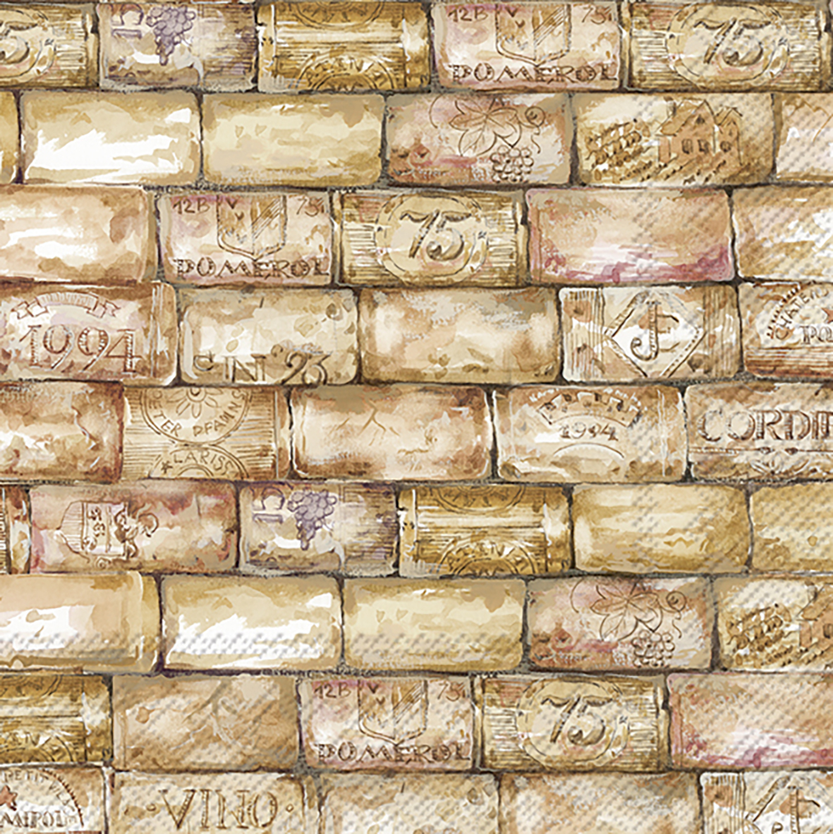 Ihr Cocktailservetten 25x25 cm 20 stuks Wine Corks