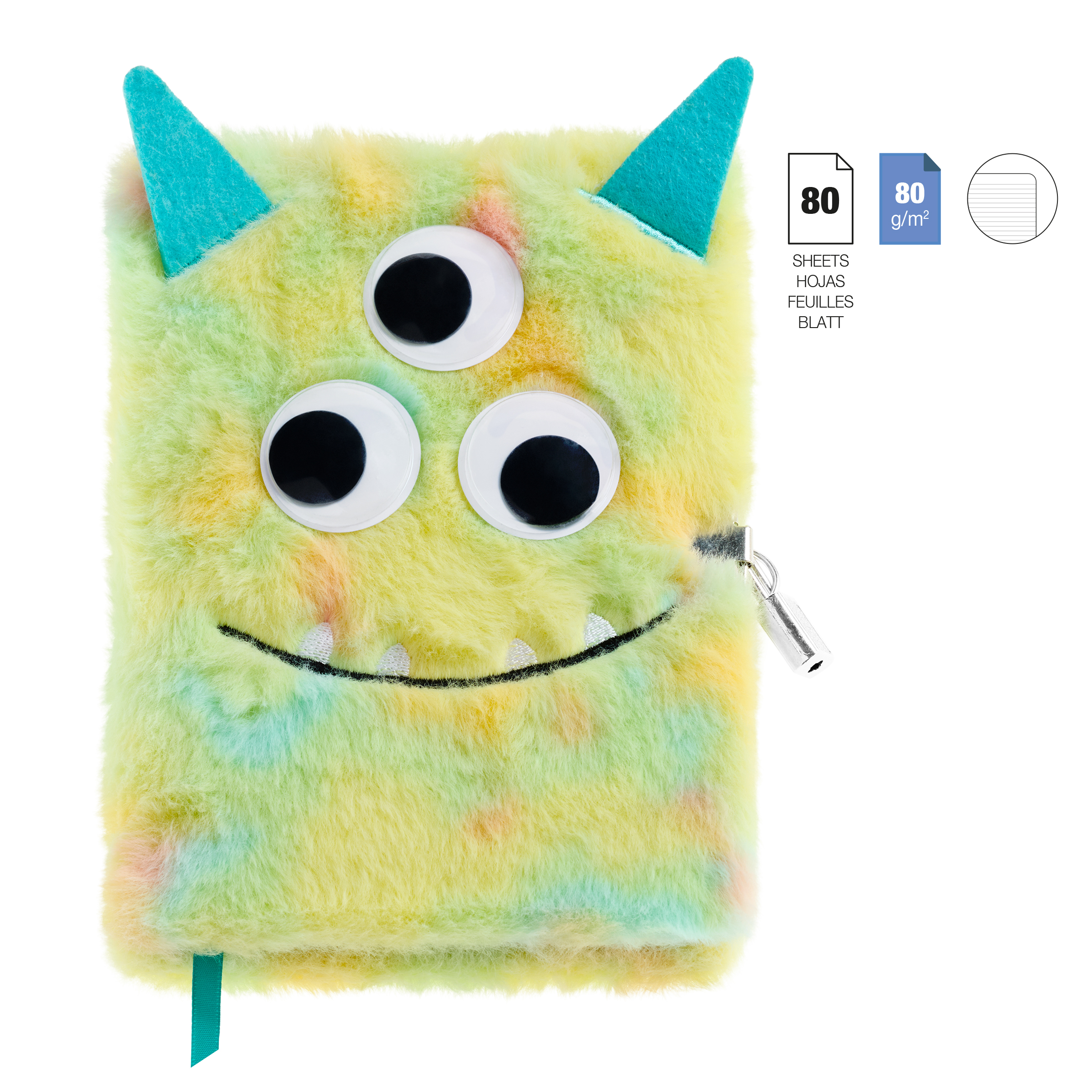Back2Fun Pluche Dagboek My Secrets Monster 80 vel