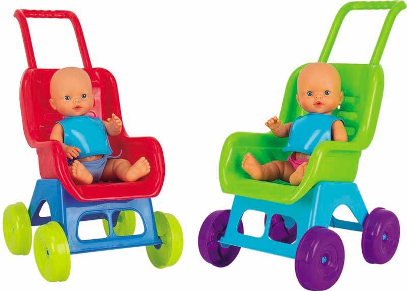 Pop 35cm Kaalhoofd met Fles - in zak