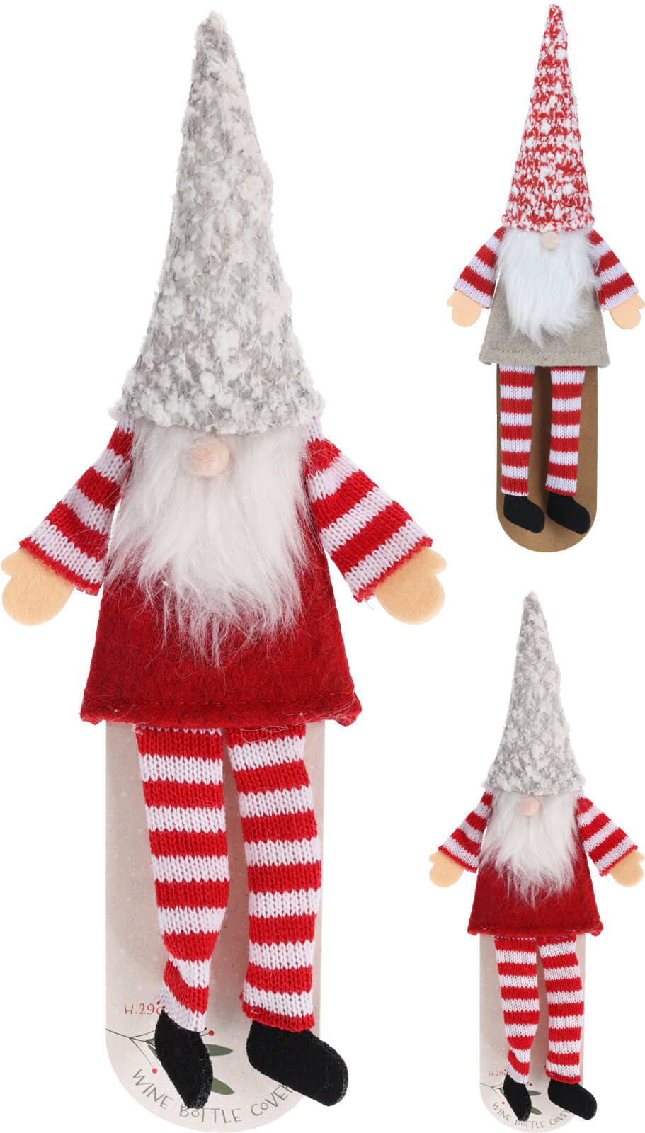 Hoes voor Wijnfles Gnoom 9.5x29.5 cm - assorti - prijs per stuk