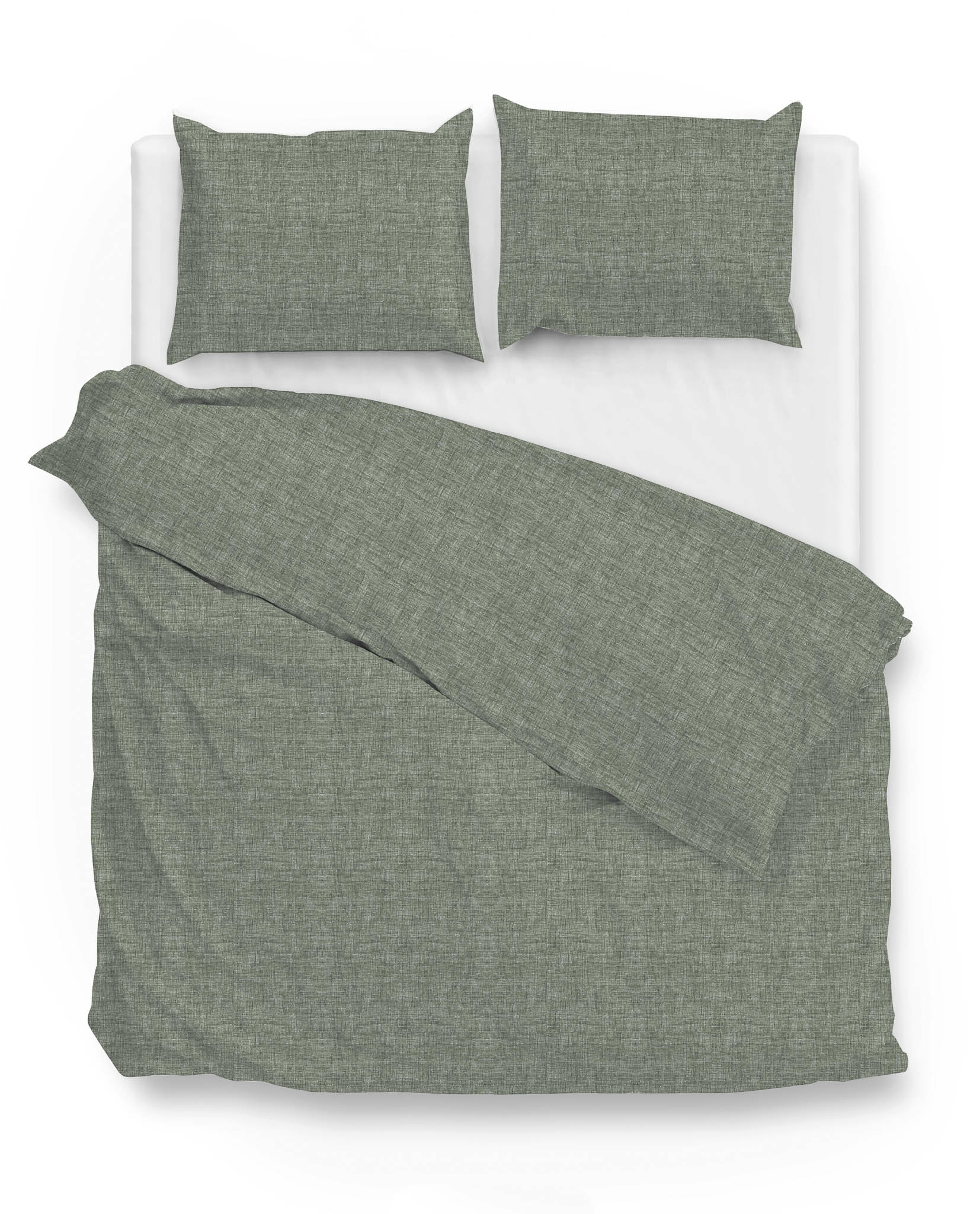 Zo!Home Dekbedovertrek Lino Army Green 240x220 cm Katoen