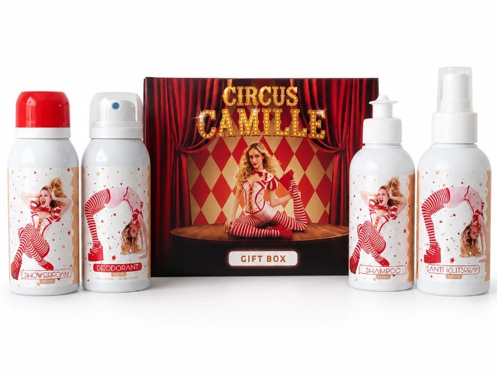 Camille Gift Box Circus Doucheschuim-Deodorant-Anti Klit Spray-Shampoo 4 x 100 ml