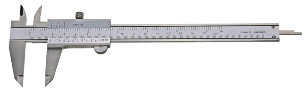 Schuifmaat 1/12 - 1/128 met Metrische en Inch Schaal 150 mm Meetbereik