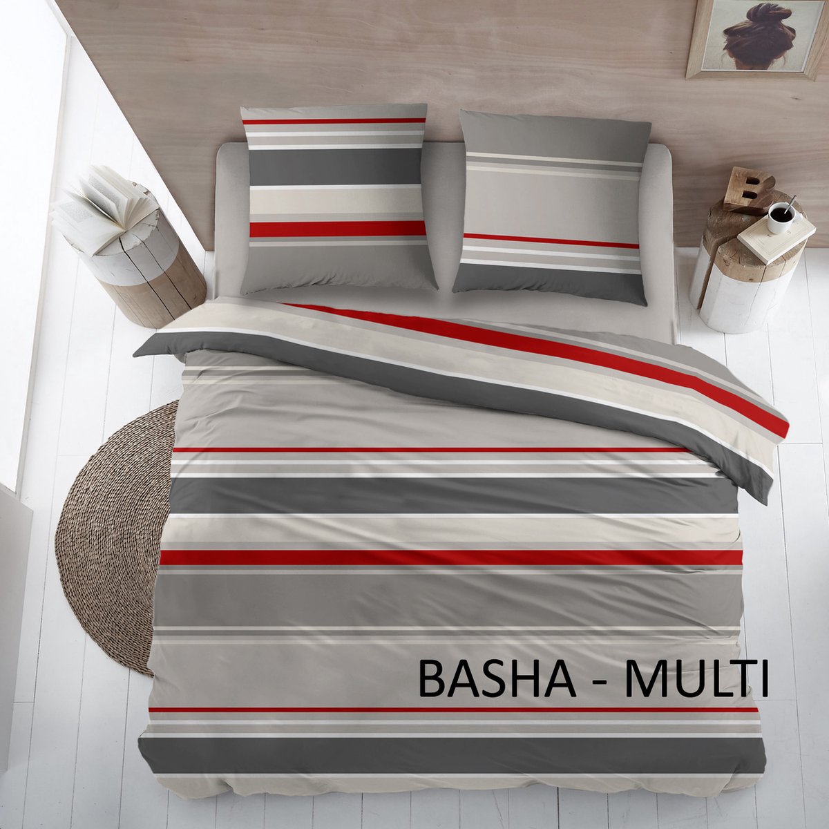 Cottons Lakenset Basha 180x290 cm Flanel Rood