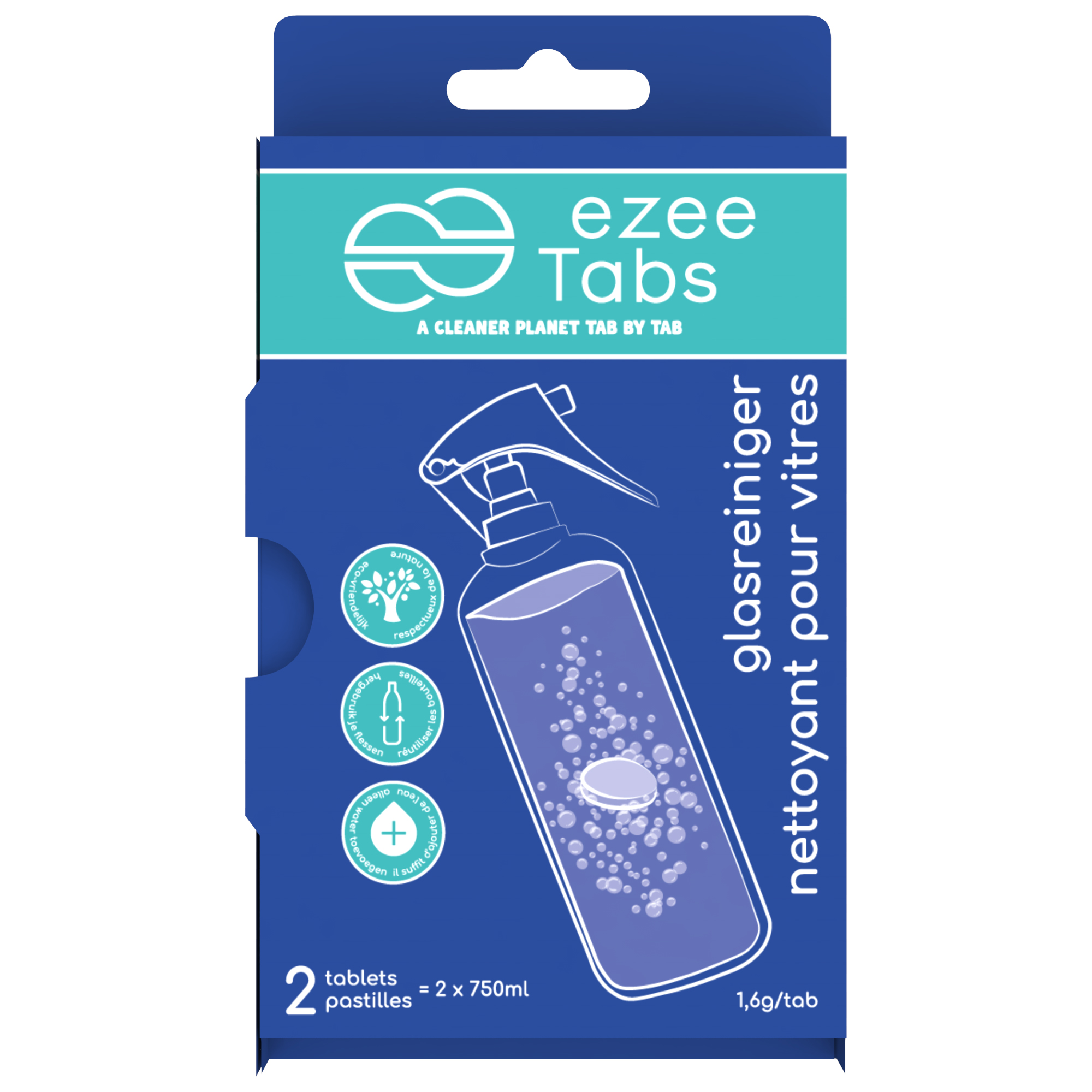 Ezee Tabs Glasreiniger 5 g - 2 stuks