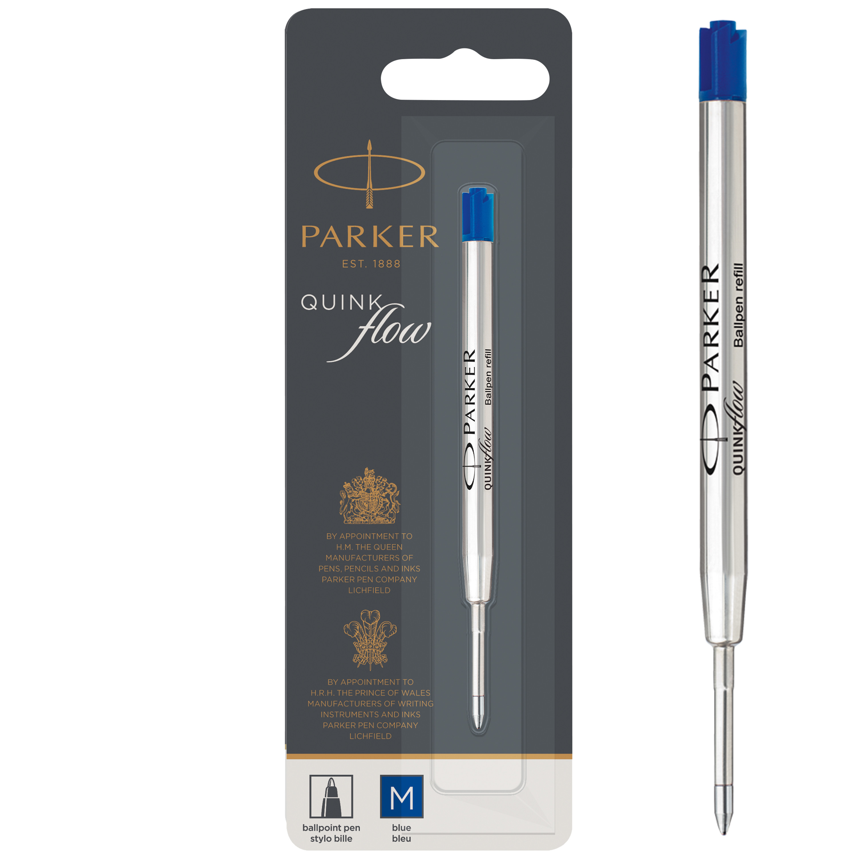 Parker Balpenvulling Quink Flow M Zwart - Blister
