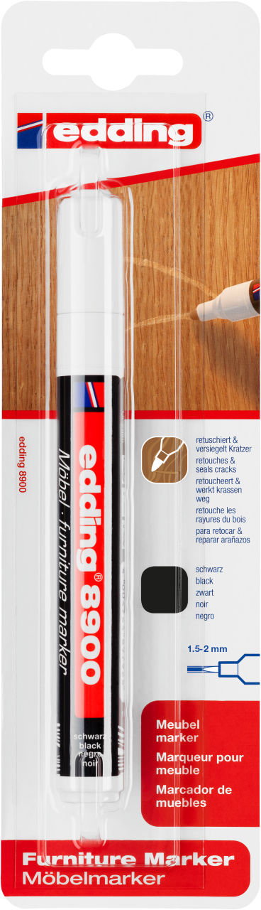 Edding Meubelmarker e-8900 1.5-2 mm Zwart - 001 - Ronde Punt