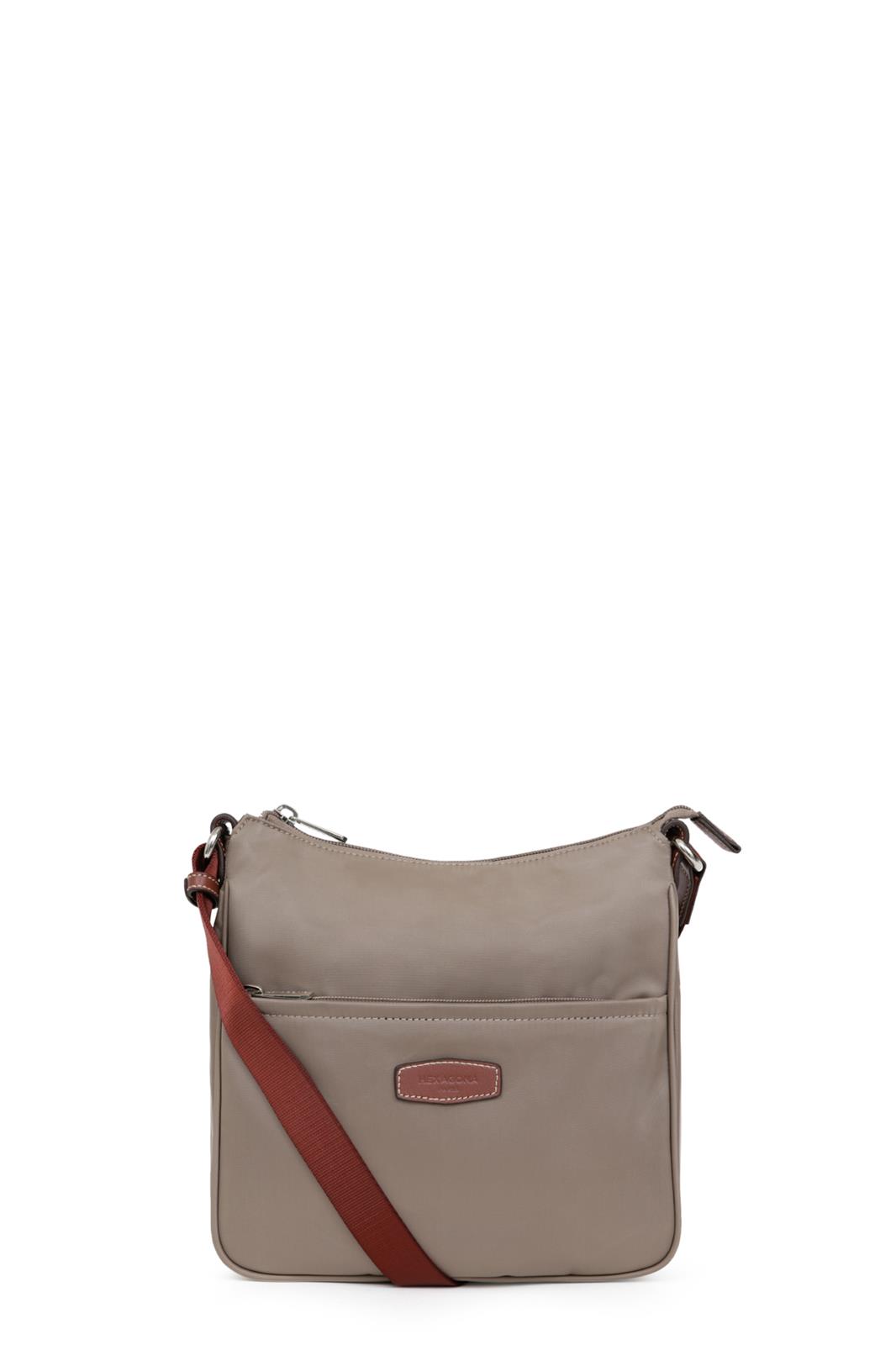 Hexagona Handtas Dames Diversite Taupe-Bruin 25x7.5x25 cm