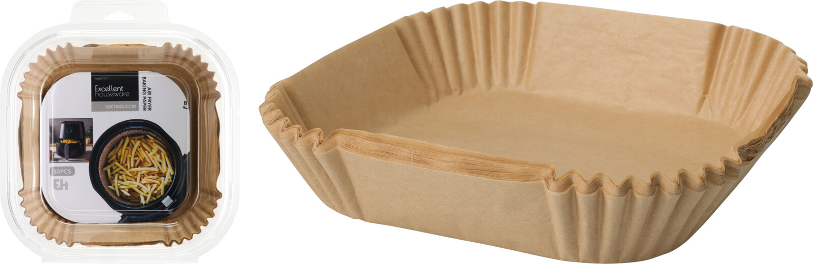 Airfryer Bakpapier Vierkant 16x4.5x16 cm - 50 stuks