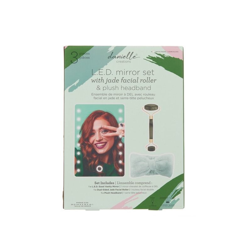 Danielle Creations LED Spiegel met Haarband Pluche & Jade Facial Roller