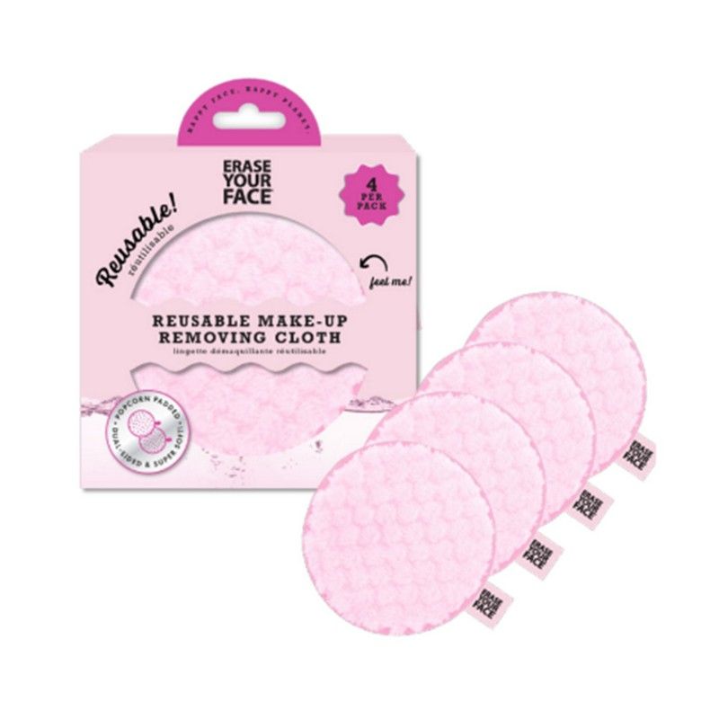 Erase Your Face Make-up Remove Doekjes Popcorn 4 stuks - Herbruikbaar
