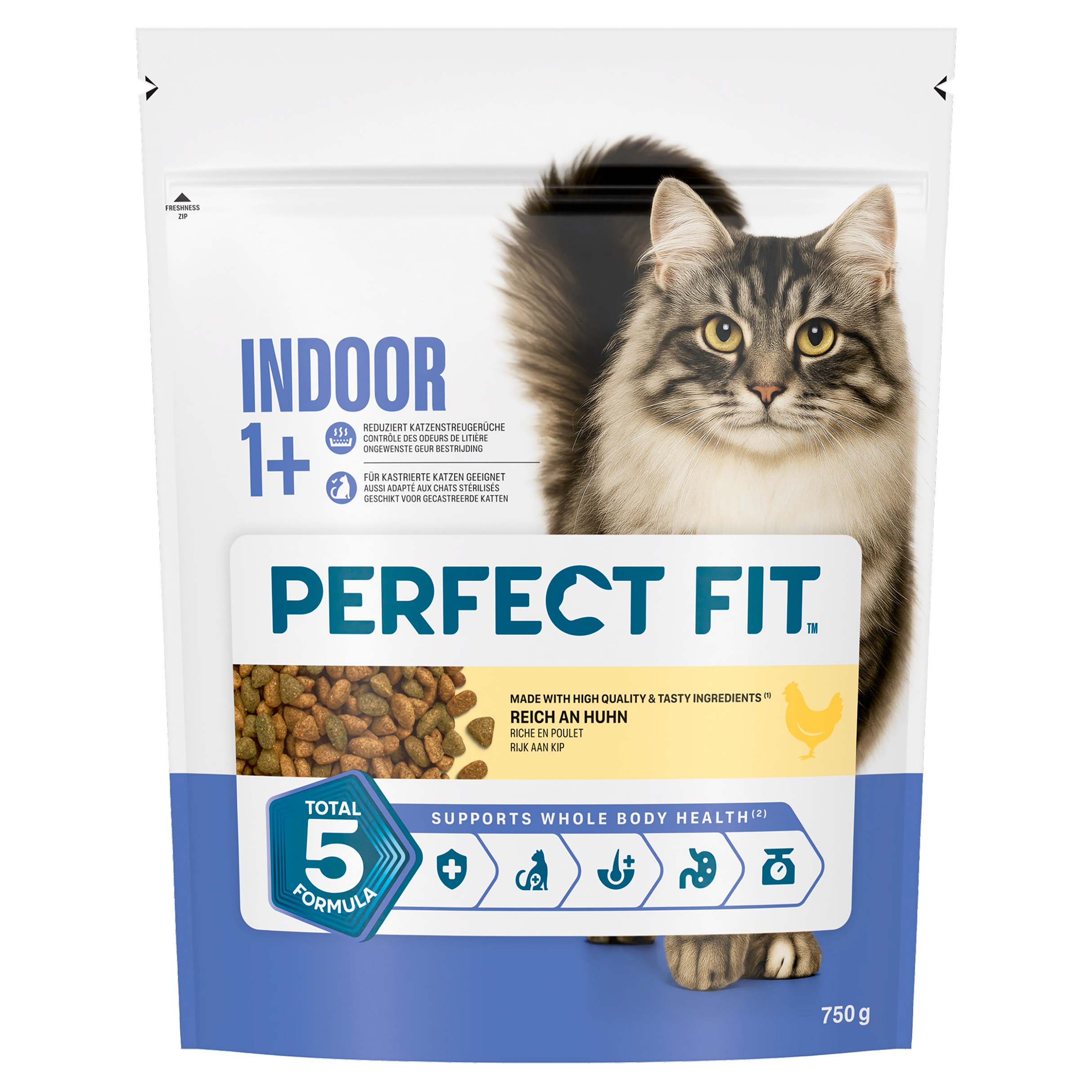 Perfect Fit Premium Kattenvoeding Indoor 1+ Kip 750 g