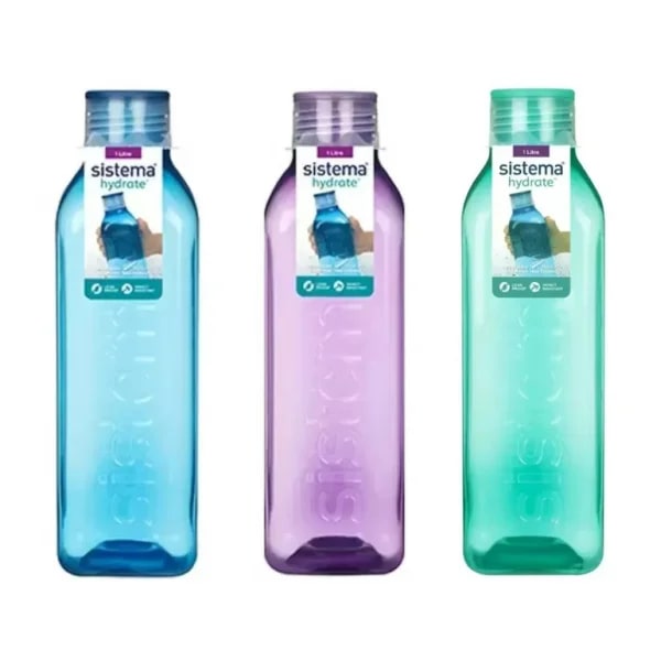 Sistema Hydrate Drinkfles Square 475ml - 6x6x18.5 cm - assorti - prijs per stuk