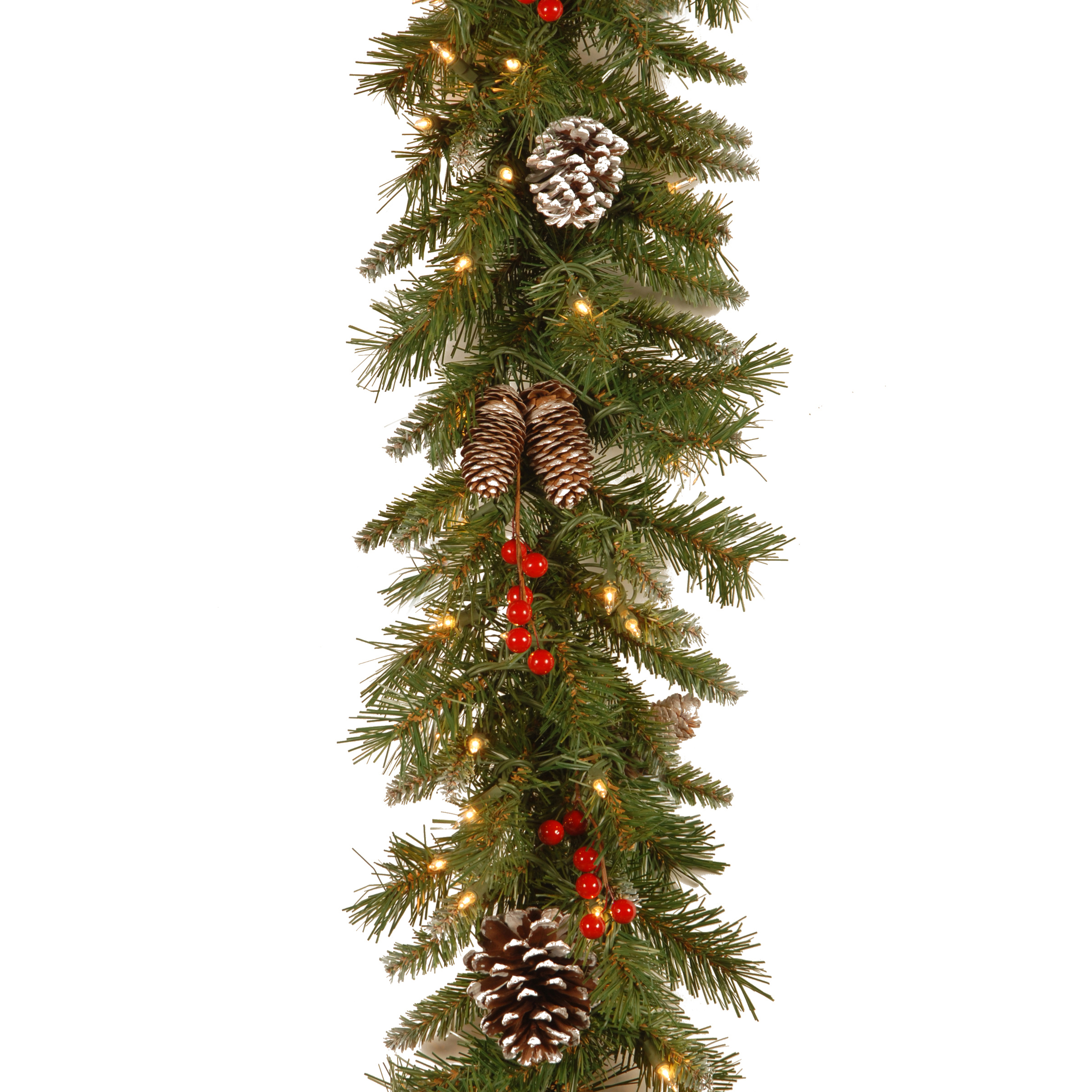 Kerstguirlande Frosted Berry LED 274cm - diam. 25cm - 200 Tips - 50 leds - PVC