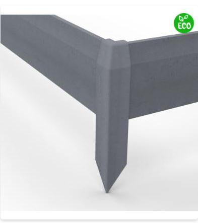 ECOPLANC EDGE Set van 4 Palen Buitenhoek - Grijs 40cm x 4 cm x 4 cm
