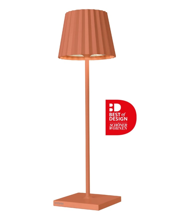 Sompex LED Tafellamp Troll 2.0 Orange - 11x38 cm - Aluminium - Oplaadbaar (incl. Oplaadstation) - 2.4 W - voor Binnen en Buiten