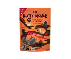 The Nutty Farmer Chocolate Cashews Orange & Chili 75g