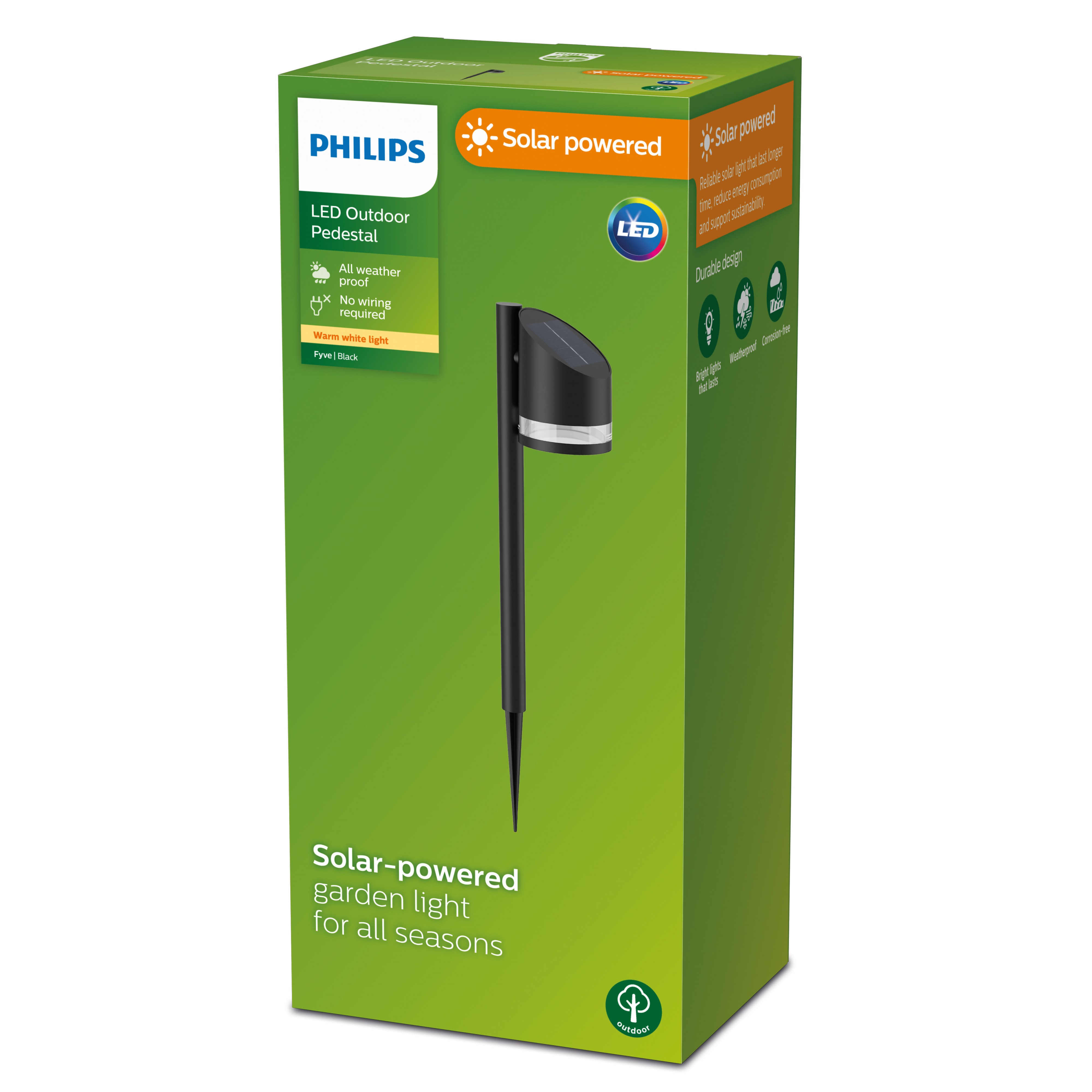 Philips Fyve Sokkellamp Solar Outdoor Zwart 1.5W