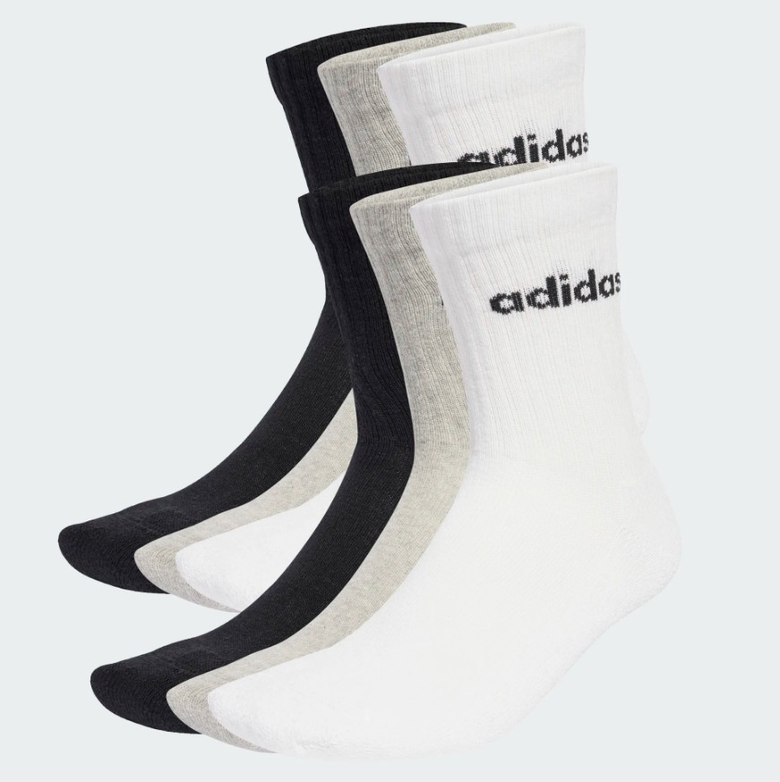 Adidas Sokken Adults C Lin Crew 6 paar Grey White Black