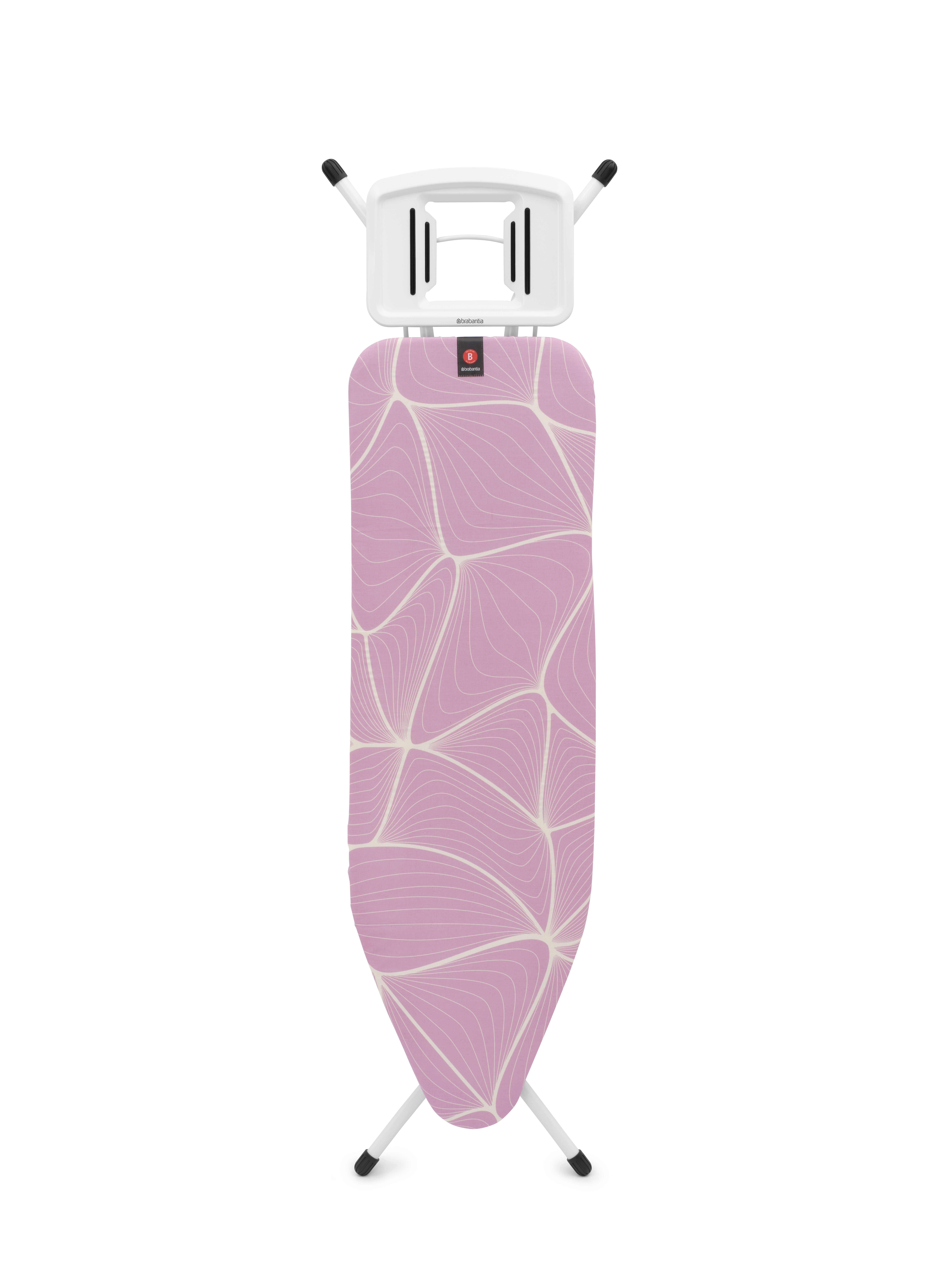 Brabantia Strijkplank B 124x38 cm Lilac Waves met Stoomstrijkijzerhouder - Wit - Katoenen Hoes