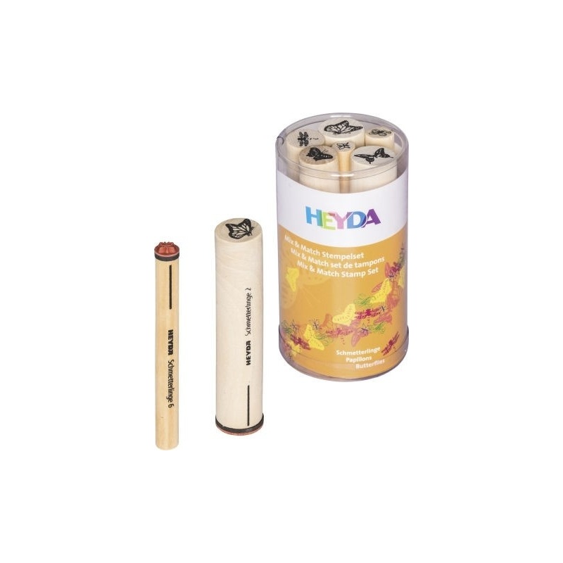 Heyda Stempel Set Mix en Match Vlinders - 6 stuks
