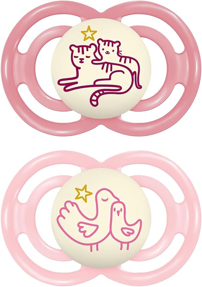 Mam Fopspeen Perfect Start Night Silicone Roze +16 maand - 2 stuks