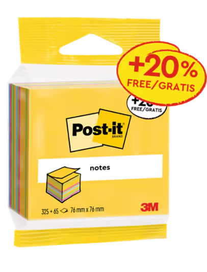 Post-It Notes Kubus Ultra 76x76 mm 325 + 65 vel gratis - 2114UCP