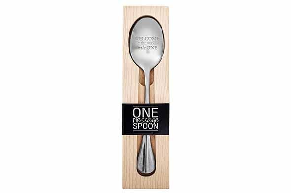 One Message Spoon Lepel met Tekst in Box Welcome To The World Little One