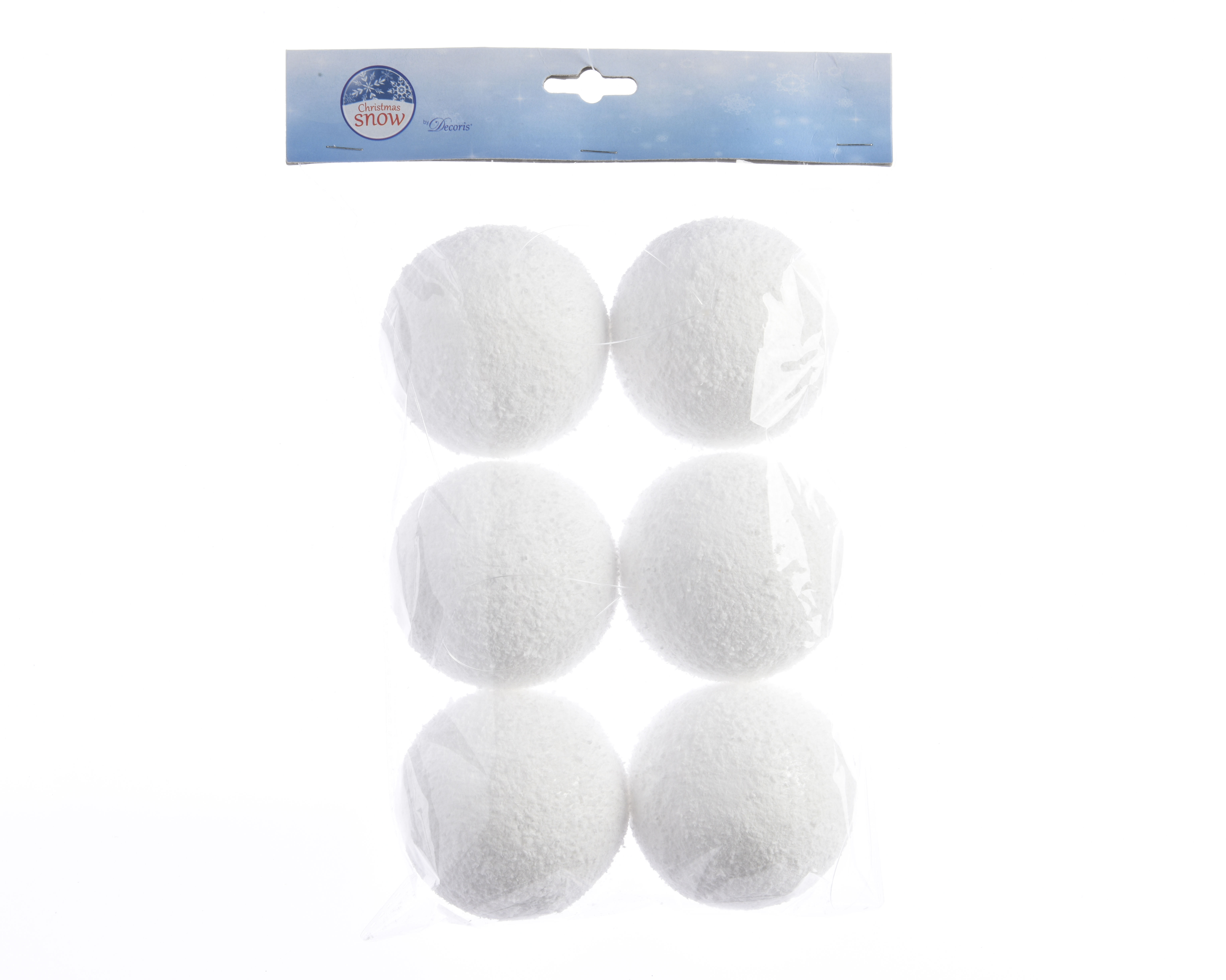 Boomhanger Foam Sneeuwballen Wit 8cm set 6 stuks