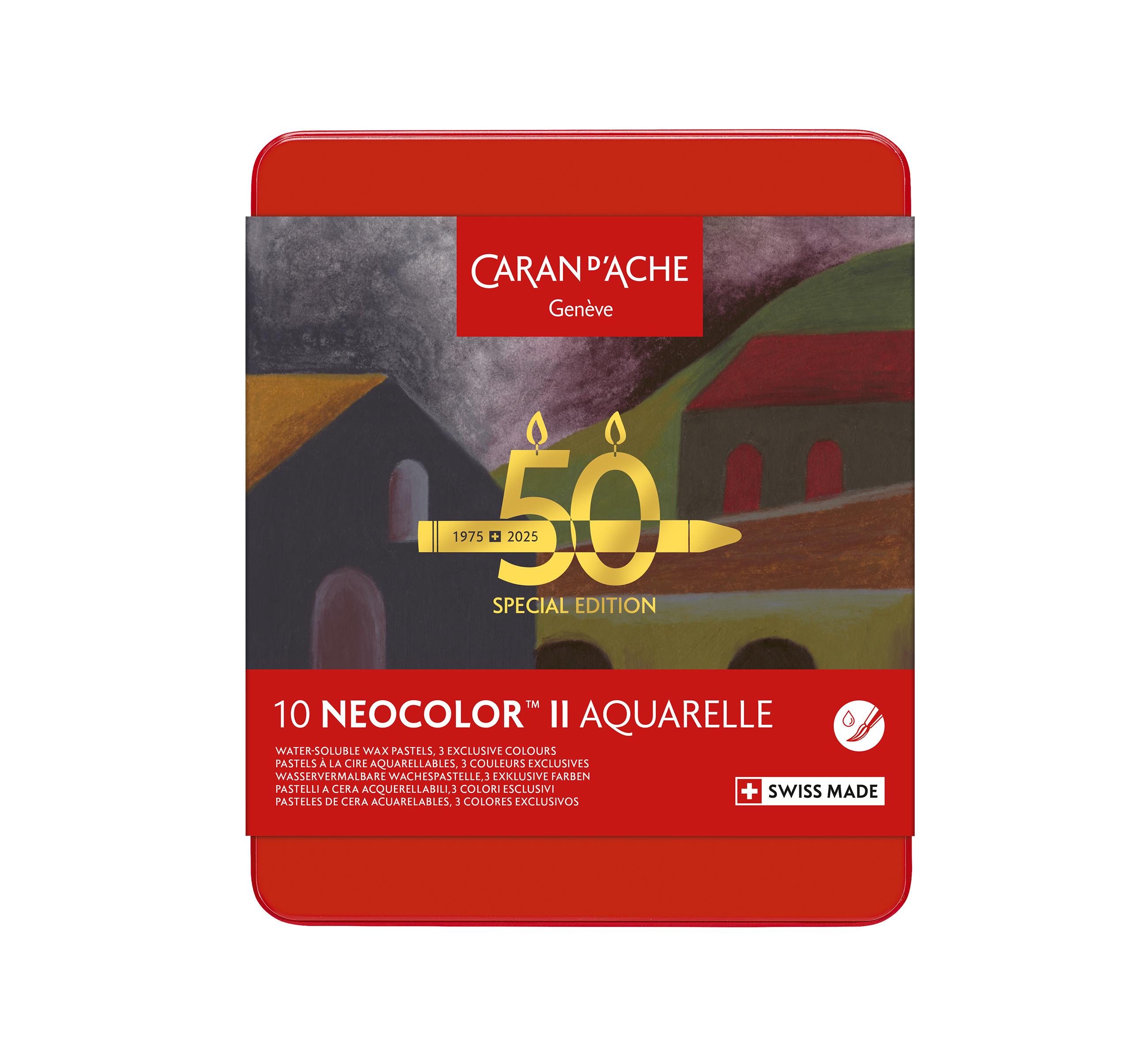 Caran d'Ache NEOCOLOR II Aquarelle Waxpastel Dark 10 stuks - 50 jaar