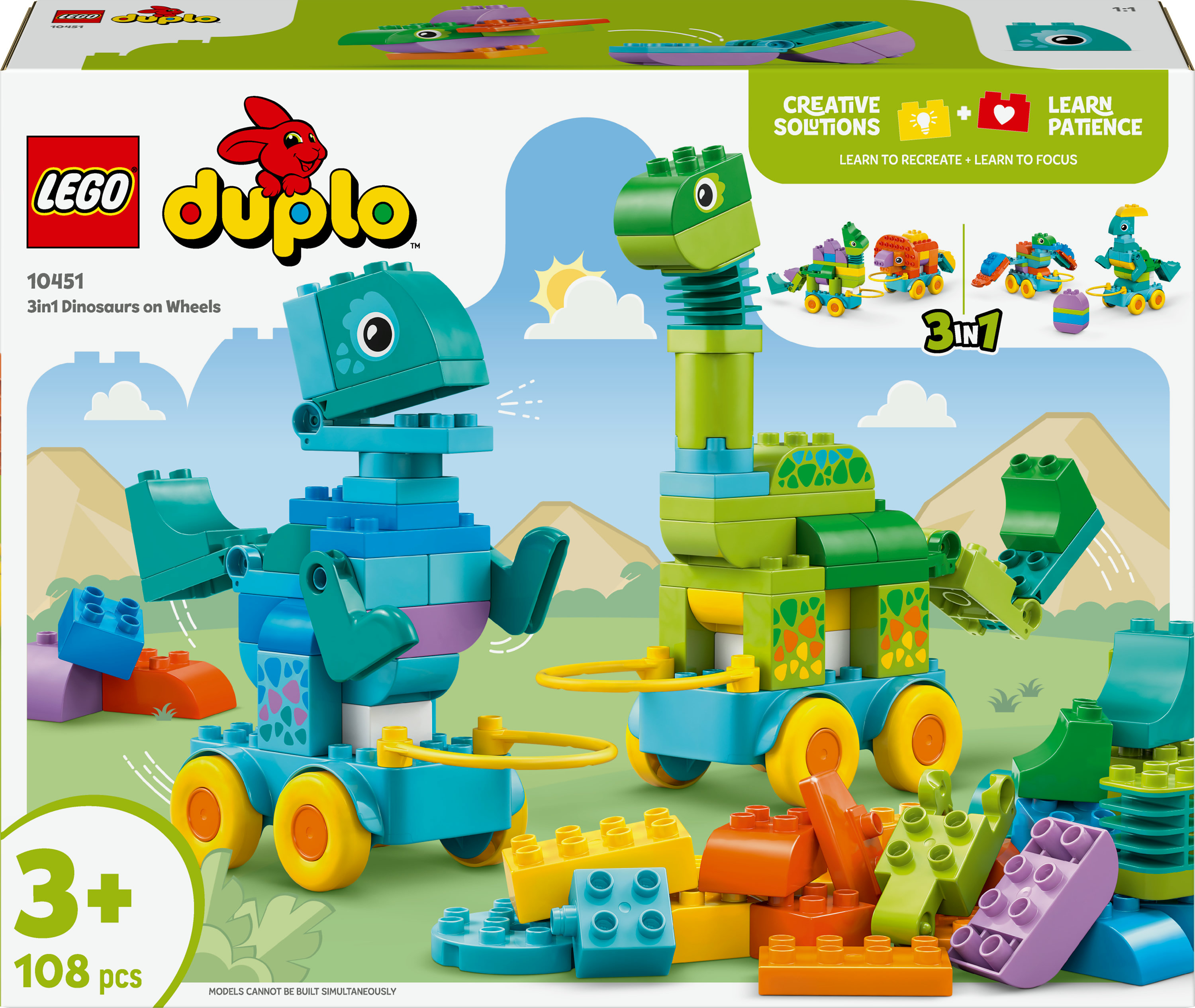 Lego Duplo Town 10451 3-in1 Dinosaurussen op wielen