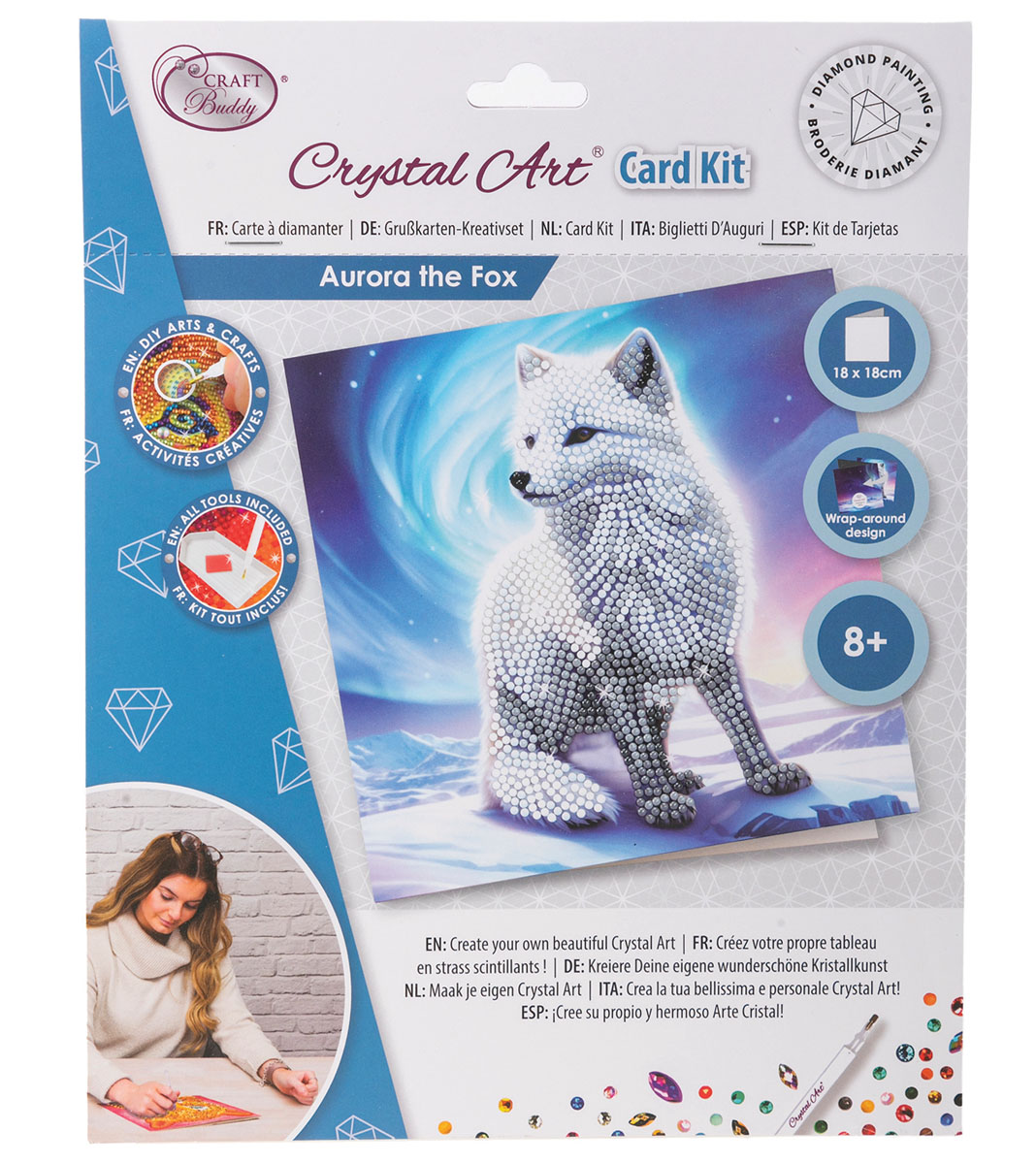 Crystal Art Card Kit 18X18 cm - Aurora the fox