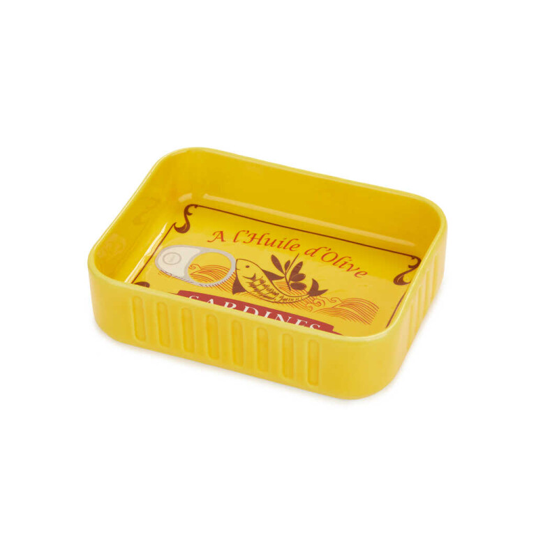 Balvi Snack Tray Conserverie Sardines Yellow - 12.5x9.5x3 cm - Keramiek - Schaal
