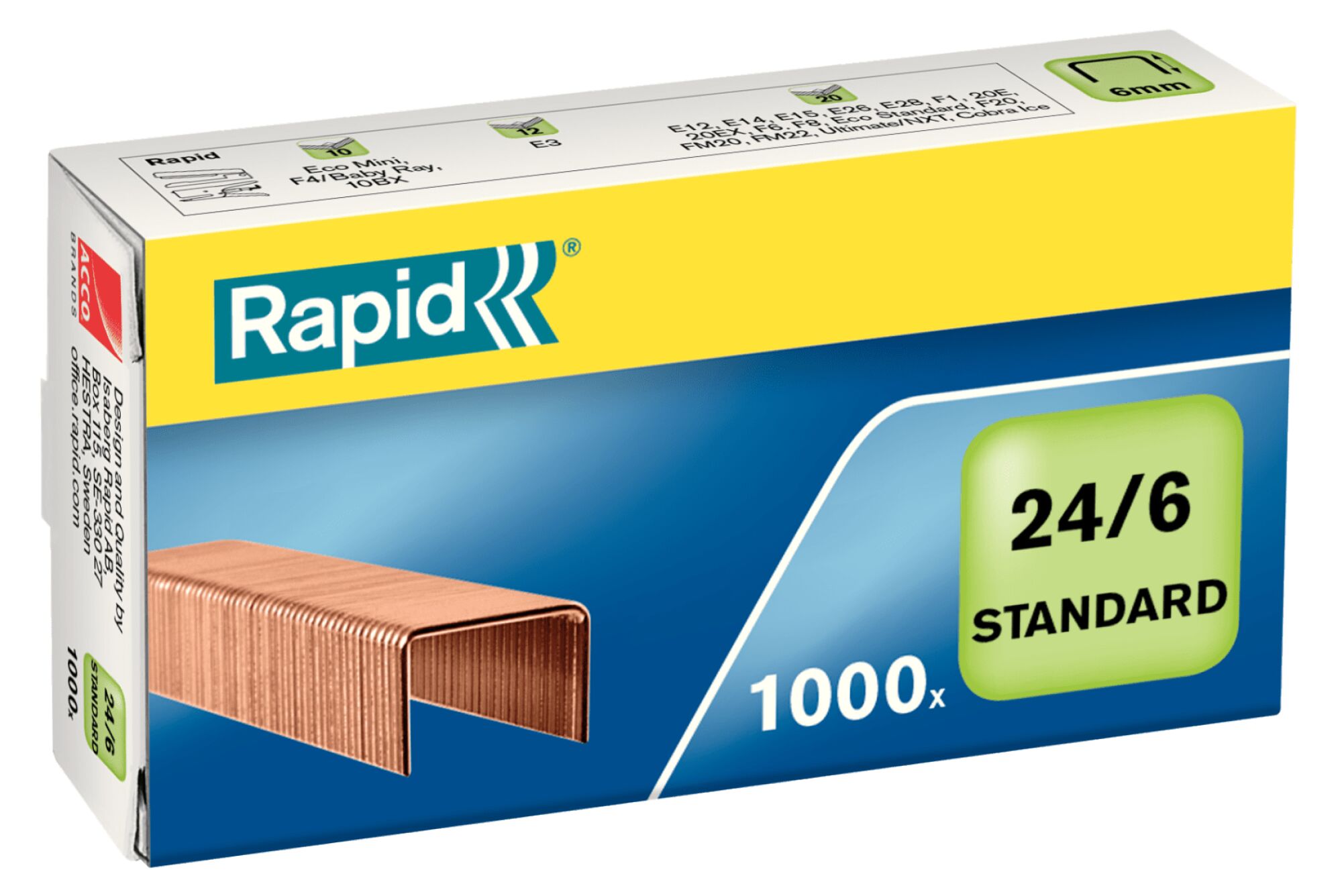 Rapid Nietjes 24/6 1000 Stuks Verkoperd Standaard
