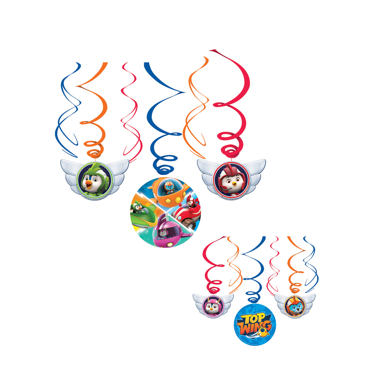 Top Wing Swirl Decoratie Slinger Folie 61cm - 6 Stuks