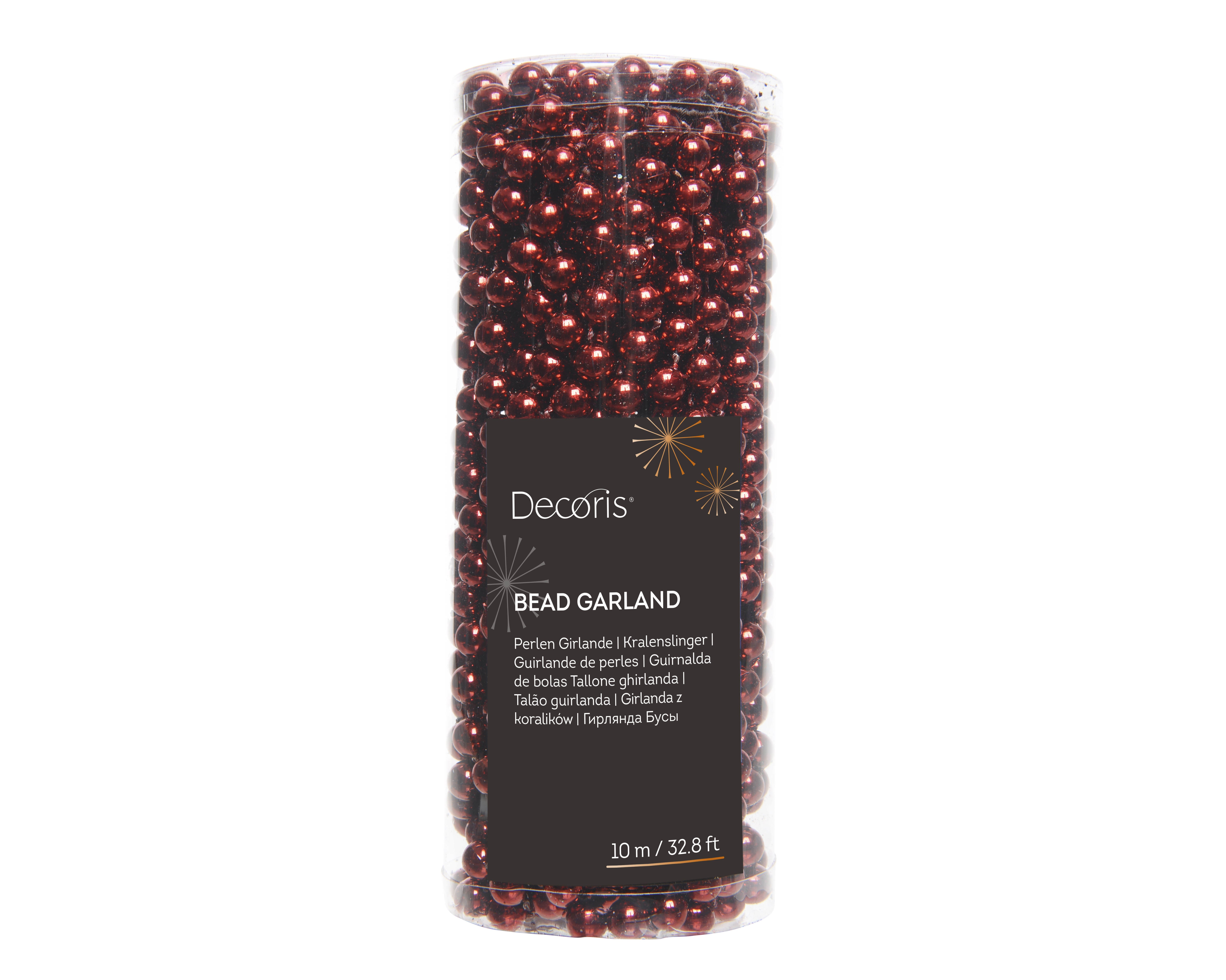 Kralenslinger PLC Kerstrood Glanzend 8 mm x 10 m