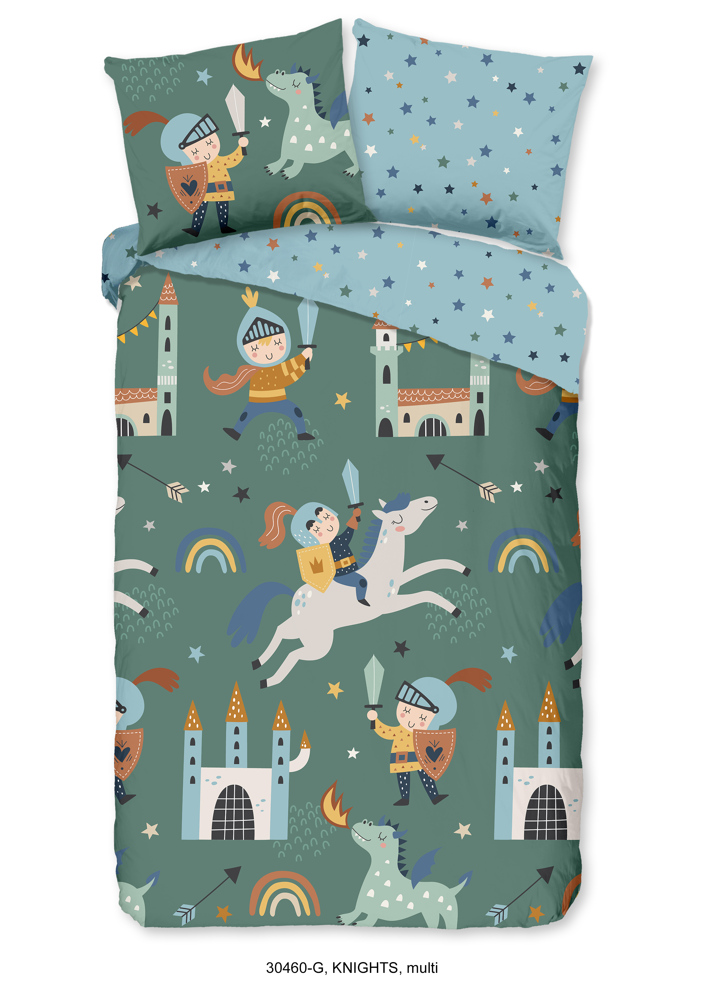 Good Morning Dekbedovertrek Kids Katoen Knights Multi - 140x220 cm