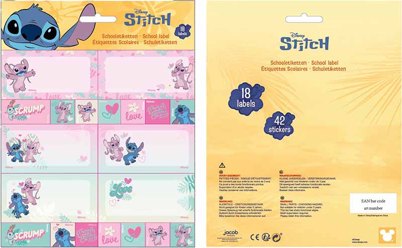 Stitch Schooletiketten My Favorite 3 vellen
