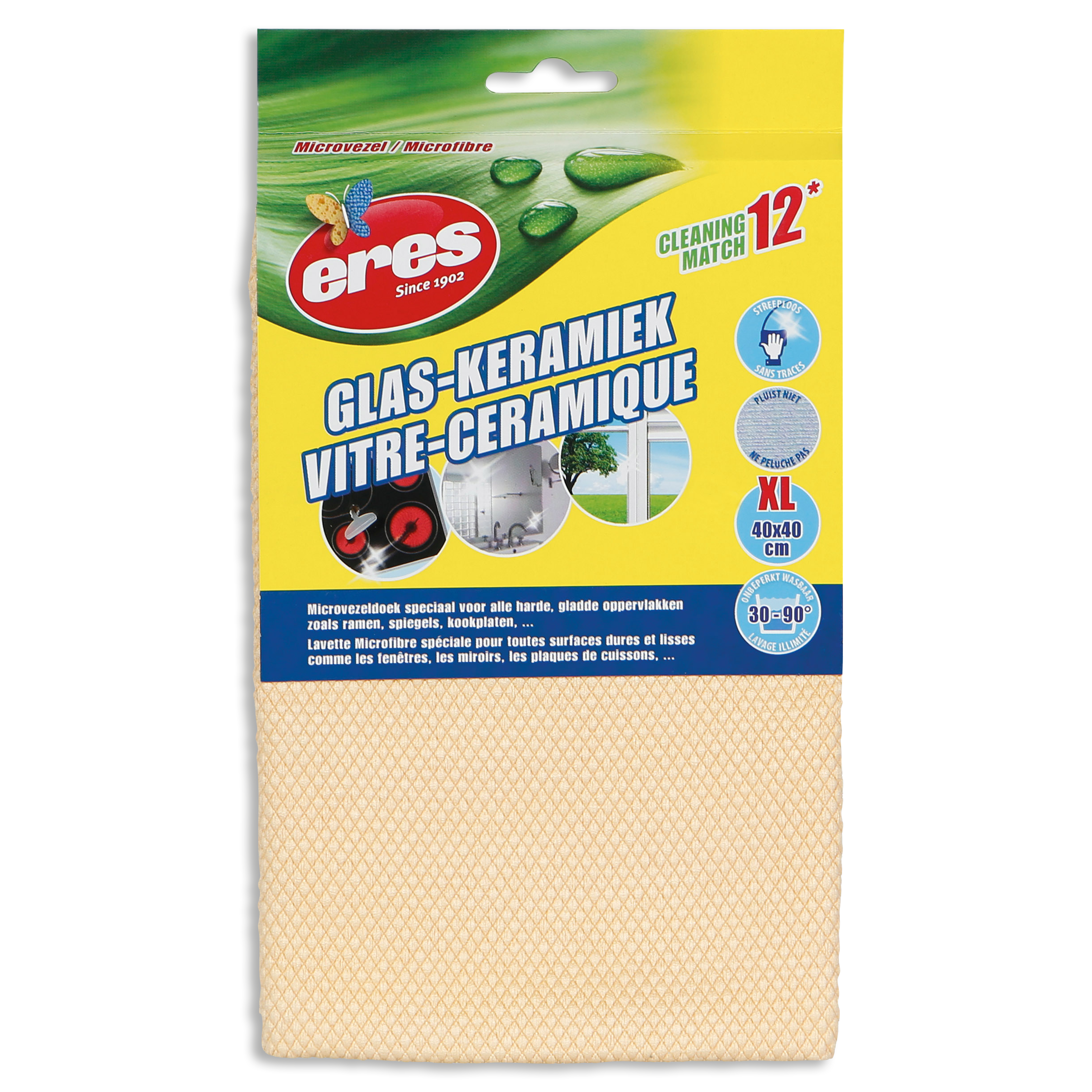Eres Microvezeldoek Glas Keramiek 40x40 cm