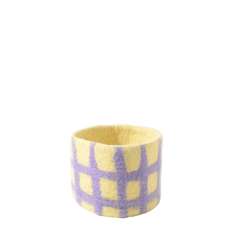 Aveva Bloempot 25 Thick Checked Lilac 14x11 cm - Wol/Naturel Rubber