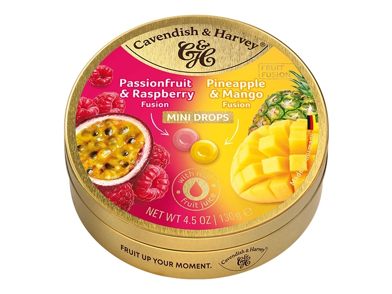Cavendish & Harvey Fruit Fusion 130g - Passionfruit & Raspberry/Pineapple & Mango