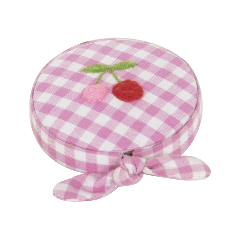 Hobby Gift Meetlint Oprolbaar Kersenpatroon Geborduurd 5x5x1 cm
