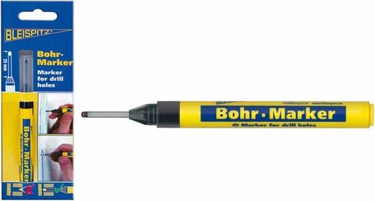 Bleispitz Marker voor Boorgaten Zwart 25 mm pen