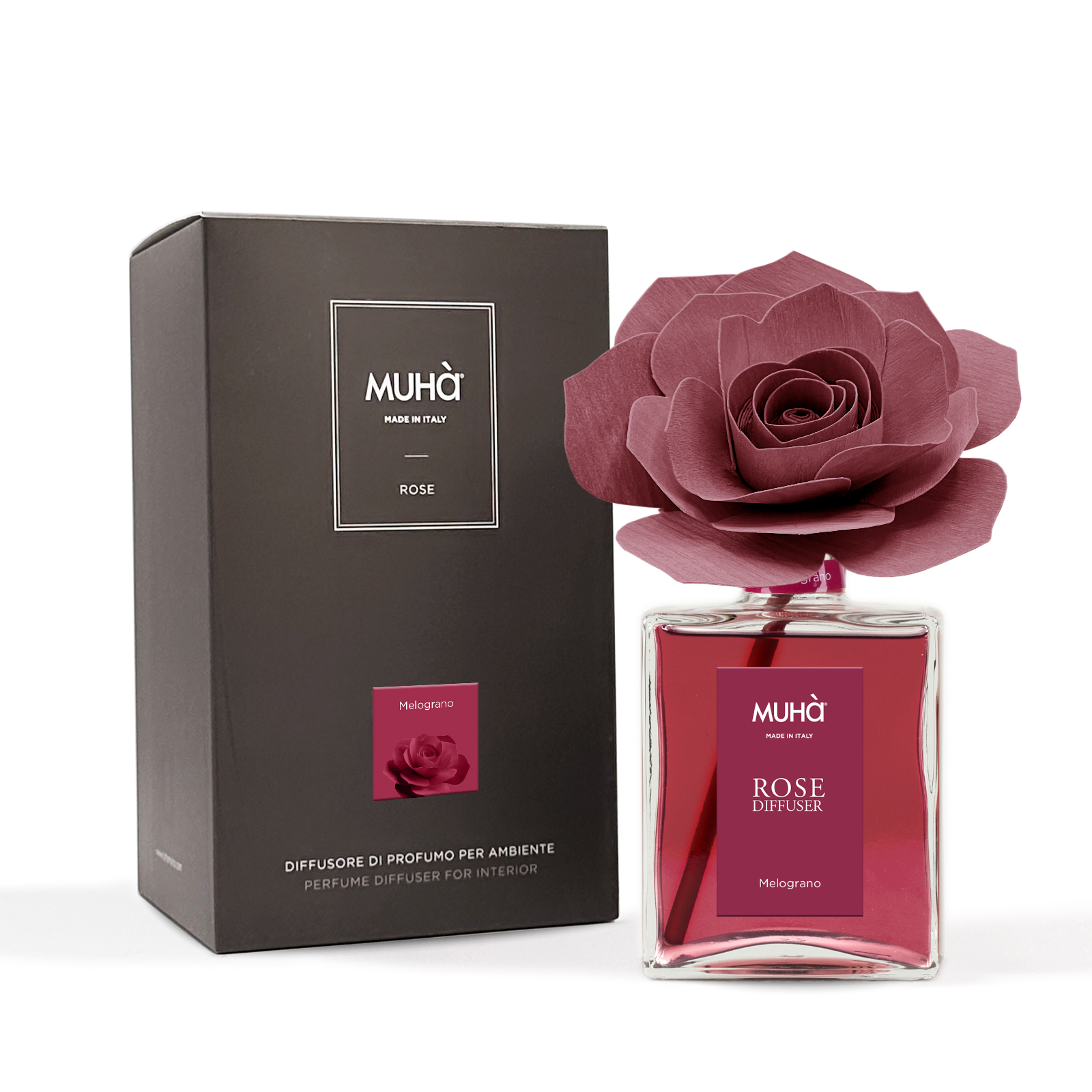 Muhà Geurdiffuser Rose Bordeaux 200ml - Pomegranate